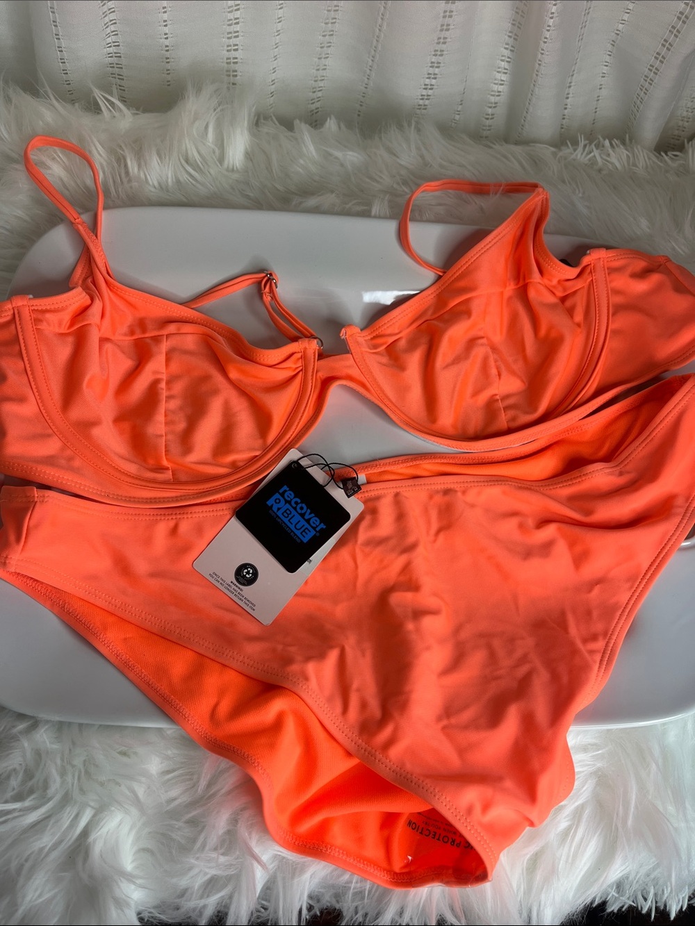 PrettyLittleThing Neon Orange Bikini Set